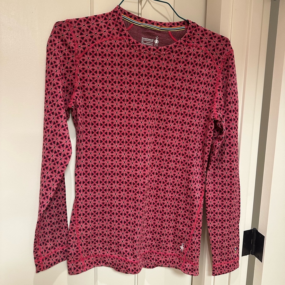Smartwool Red Geometric Knit Top